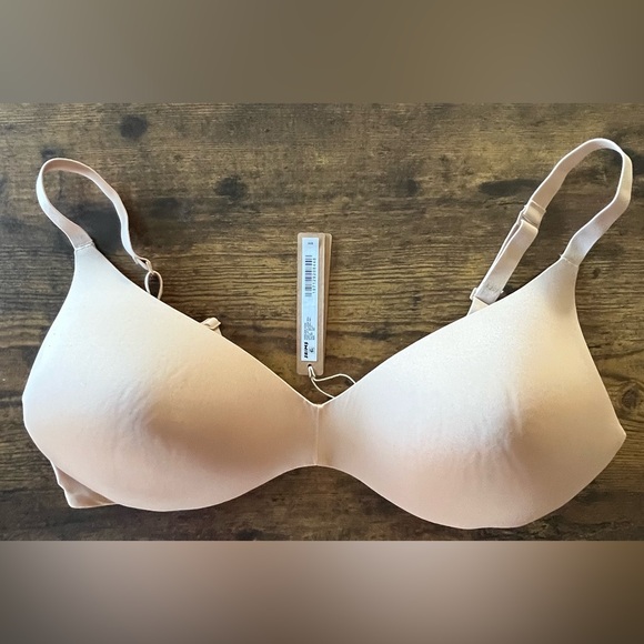 SKIMS Wireless Form Push Up Plunge Bra Clay Tan Size 40C New - Picture 8 of 15